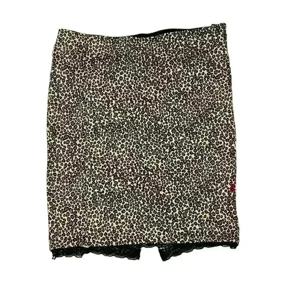 Tripp NYC Leopard Print Lace Trim Pencil Skirt Size 16 Gothic Y2K - Picture 3 of 11